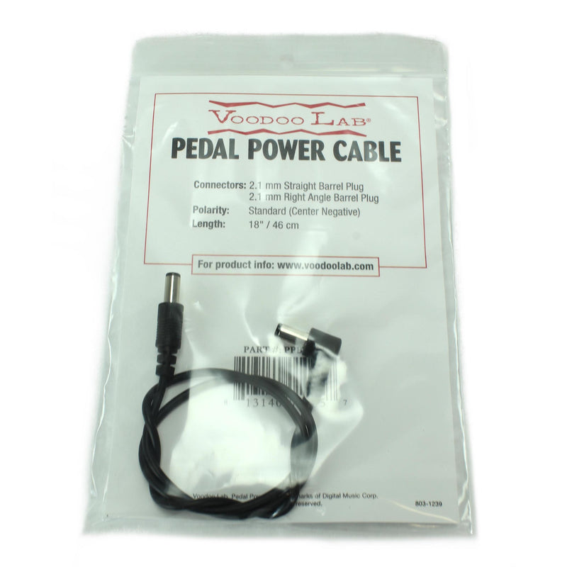Voodoo Lab 2.1mm Straight to Right-Angle Pedal Power Cable