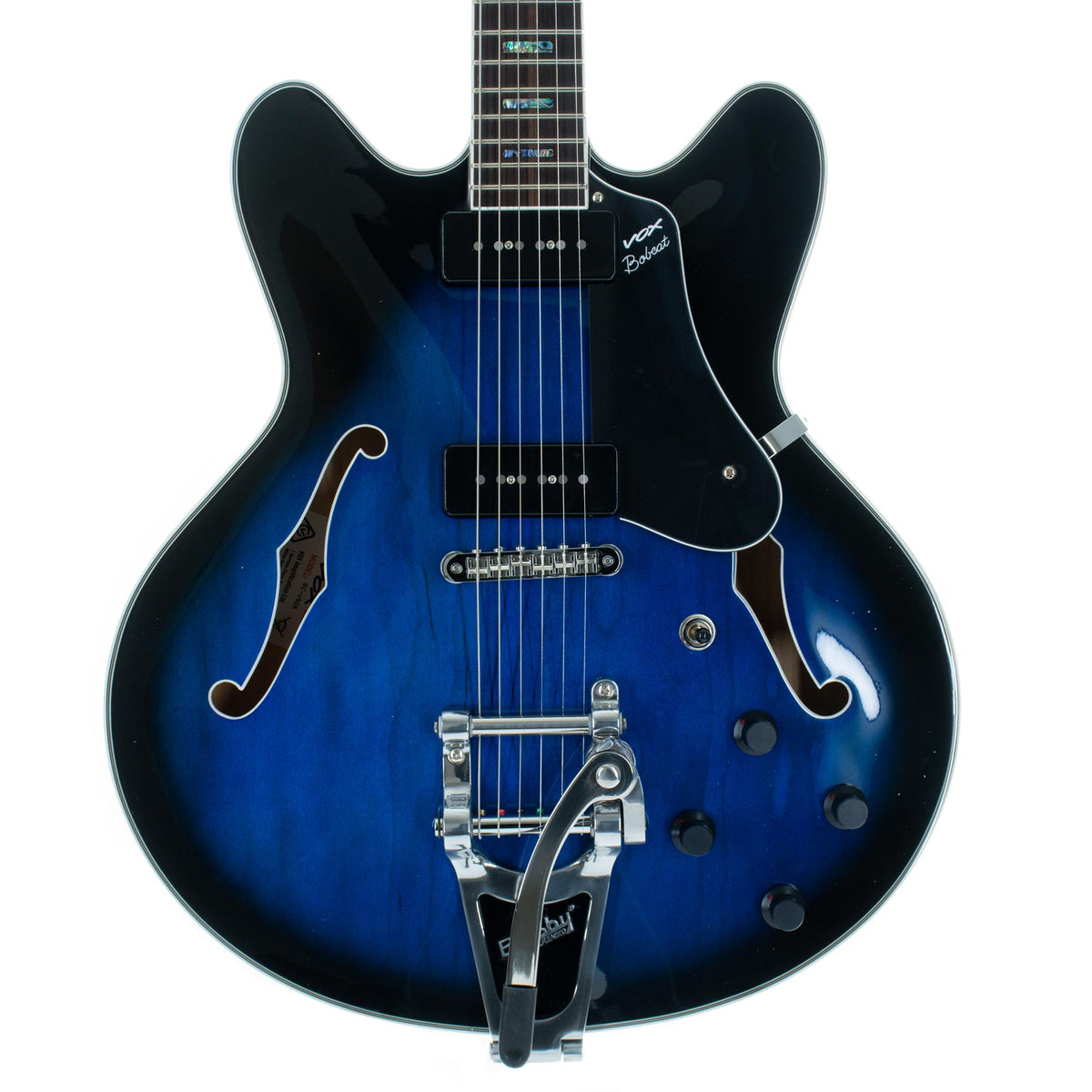 Vox Bobcat V90 Bigsby Electric Guitar, Sapphire Blue
