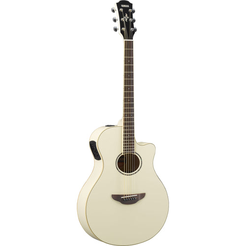 Yamaha APX600 Thinline Acoustic Guitar, Vintage White