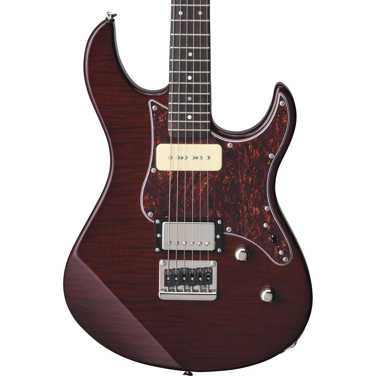 Yamaha Pacifica Double Cutaway Flame Maple Top, Alder Body, Maple Neck, Root Beer